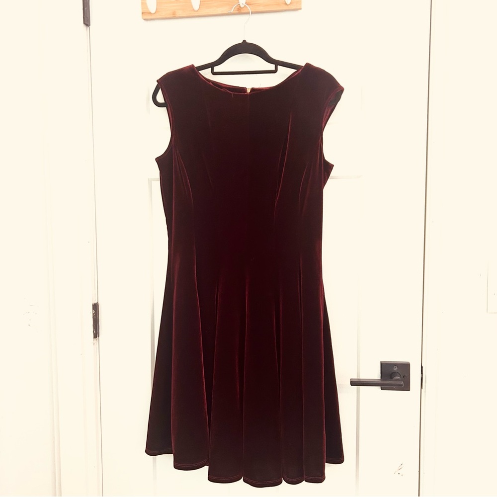 Dressy Burgundy velvet dress sz 12